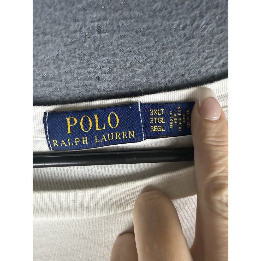 Polo Ralph Lauren Men's Classic Big Pony Plaid Jersey Tee White Size 3XLT - Picture 3 of 7